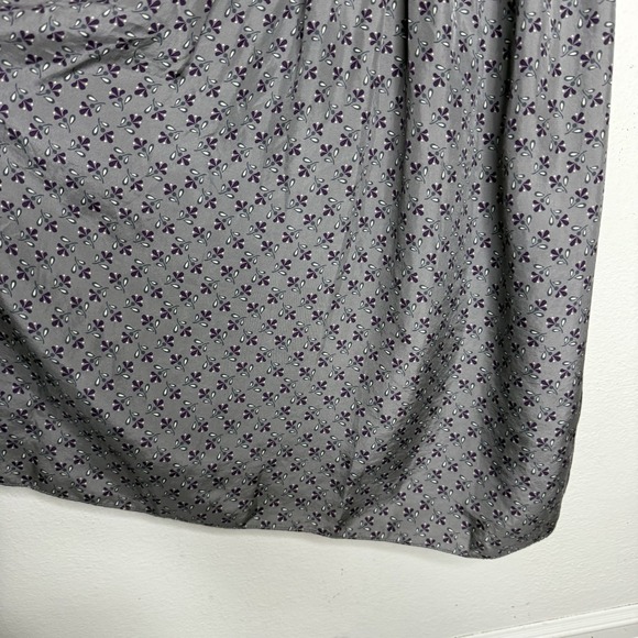 Y2K‎ Gap 100% Silk Babydoll Dress Gray Purple Floral Women's 6 Feminine Ruffle - Picture 4 of 11